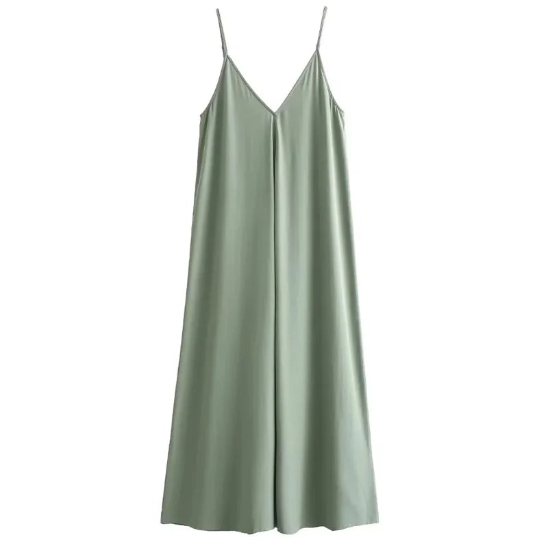 Dress Women 2025 Summer Women's Loose Dresses Sleeveless Thin Straps Black Long Dresses Backless Beach Holiday Dresses