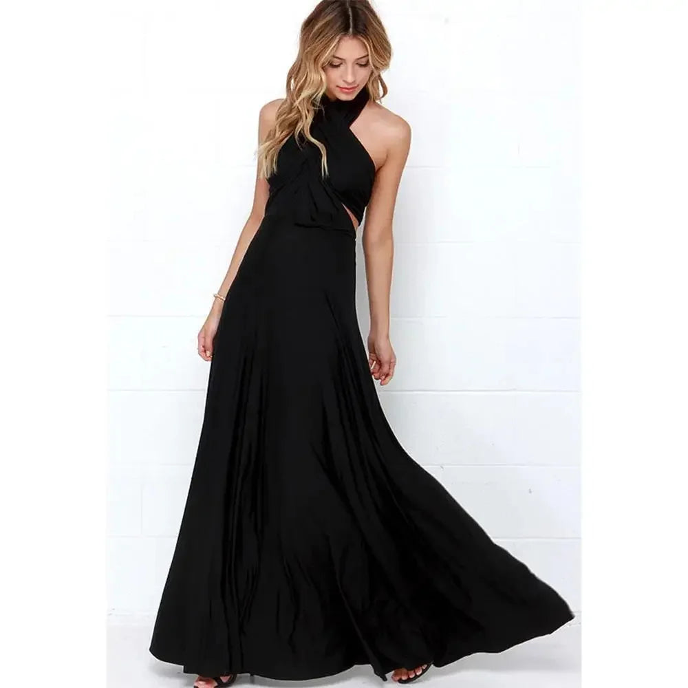 Sexy Women Multiway Wrap Convertible  Red Dress Bandage Long Dress Party Bridesmaids Infinity Robe Longue Femme
