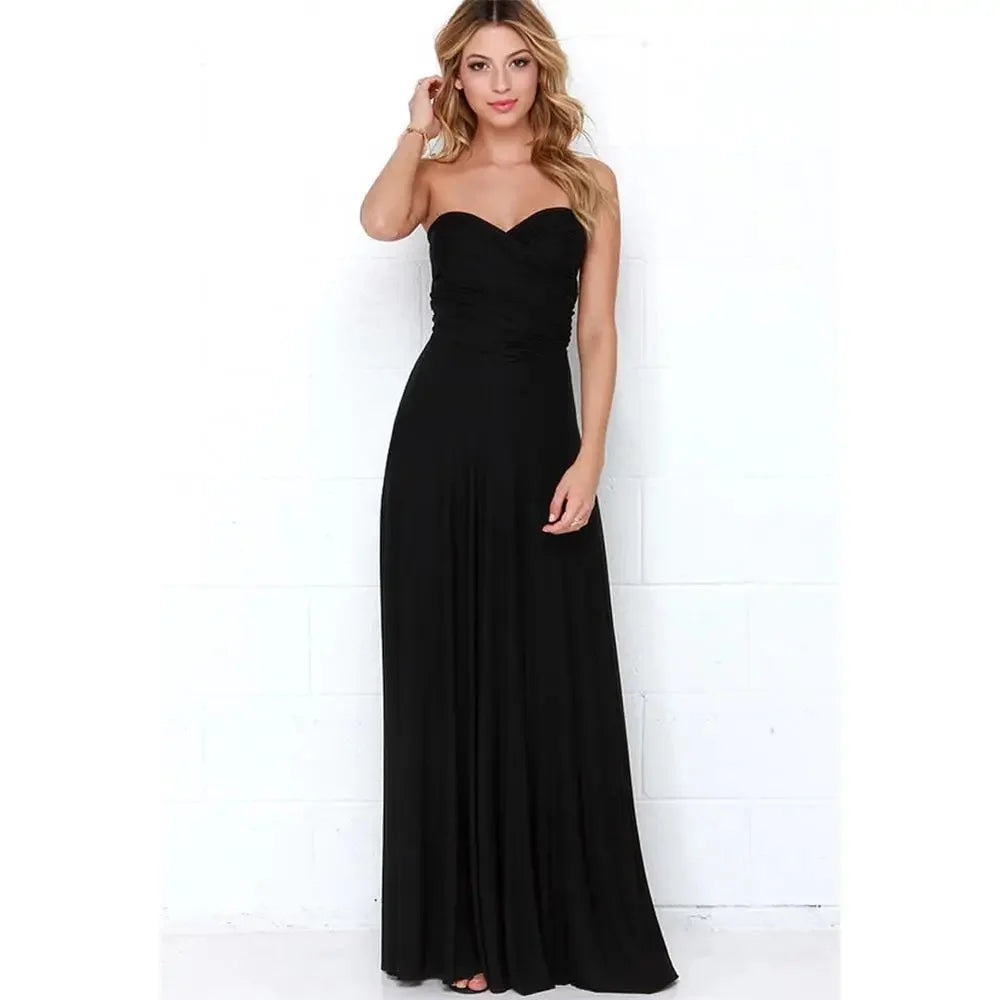 Sexy Women Multiway Wrap Convertible  Red Dress Bandage Long Dress Party Bridesmaids Infinity Robe Longue Femme